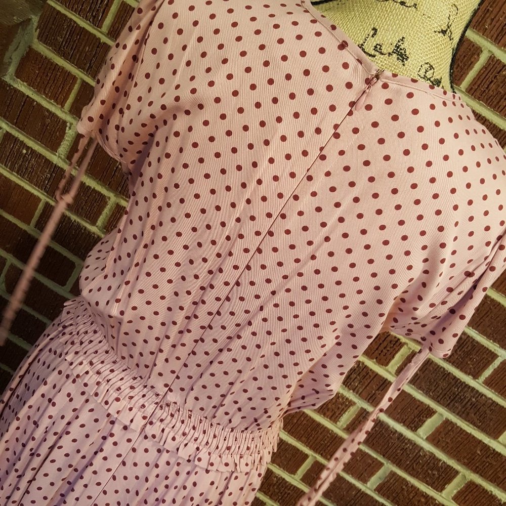 Gal Meets Glam Corinne Polka Dot Midi Dress 10 NWT - Picture 8 of 10